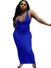 Q21S812 European and American women's clothing, Amazon women's clothing Spring/summer halter top, deep V-neck, slim and sexy long dress Item Picture